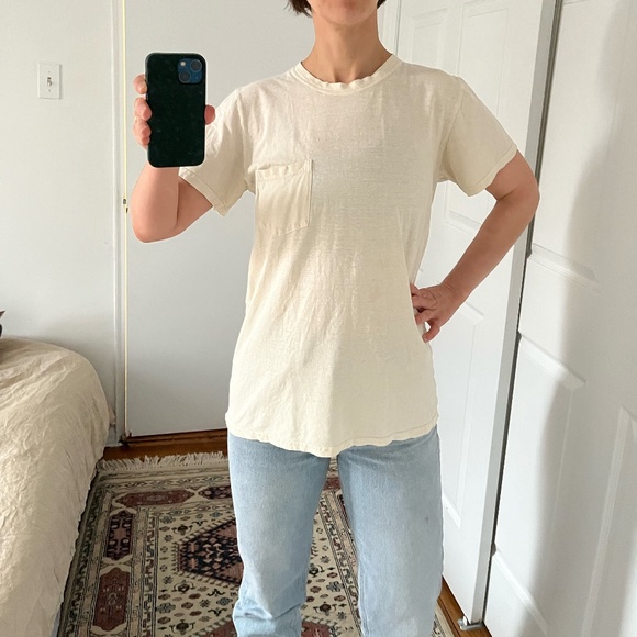 Jung Pocket tee in washed white size Small (unisex sizing) - Picture 5 of 11